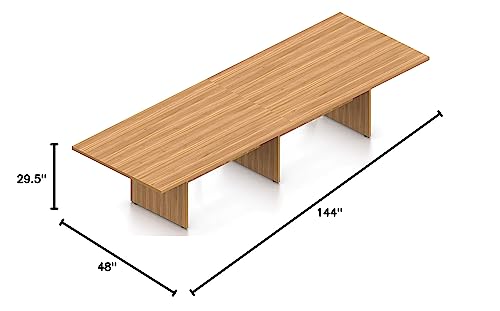 Offices To Go 12 FT Contemporary Rectangular Conference Room Table in (Autumn Walnut) Offices To Go