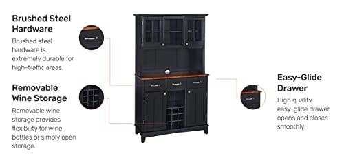 Homestyles sideboards-buffets-credenzas, Server with Hutch, Black - WoodArtSupply