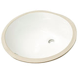 MSI 17 inch x 14 inch Oval Porcelain Ceramic Undermount Bathroom Vanity Vessel Sink, White MSI
