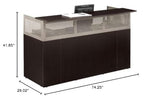 NBF Modern Reception Desk with Counter - 72" W x 29" D Durable Retail Checkout - Front Desk Reception for Office Lobby Salon Store (Gray) nbf signature series