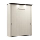 Bestar Lumina 68W Queen Murphy Bed in White Chocolate, Sleeping Arrangement for Multipurpose Room Bestar