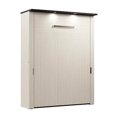 Bestar Lumina 68W Queen Murphy Bed in White Chocolate, Sleeping Arrangement for Multipurpose Room Bestar
