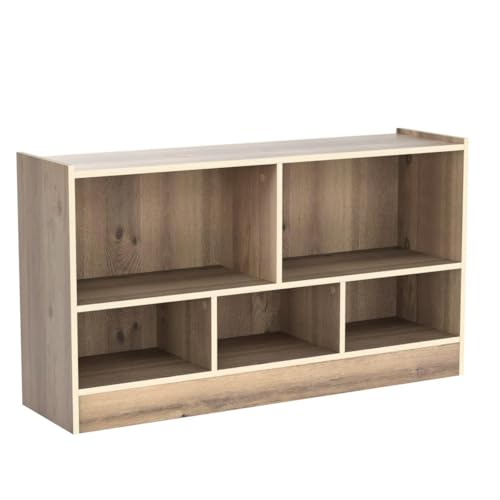 Tangkula 2-Tier 5-Cube Open Shelf Storage Bookcase - Versatile Wooden Display Cabinet for Any Room Tangkula