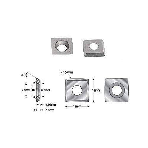 OSCARBIDE Byrd Shelix Carbide Inserts Replacement Cutters (15x15x2.5mm R100-81°) 15mm Square Carbide Cutters with 4" Edge Radius for Woodworking - WoodArtSupply