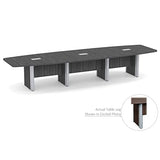 Thaweesuk Shop New 16 ft Gray Modern Executive Boat Shaped Conference Table Room Wood Hide Wires Inside Elliptical Metal Legs Desk Grommets Racetrack Power Modules Black Boardroom Furniture Business Generic