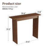 AQIMUELE Walnut Console Table Thin Rubberwood Minimalist Mid-Century Style | Stable and Sturdy 39.4" W x 11.8" D x 31.5" H for Entryway/Sofa Back AQIMUELE