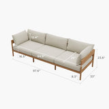 Acanva Modern Outdoor Patio Furniture Set, All-Weather Aluminium Conversation Sectional Sofa with Thick Cushions for Backyard, Garden, Porch, Couch, Beige Acanva