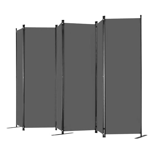 VEVOR Room Divider, 6 Panel Room Divider, Folding Privacy Screen and Portable Partition Divider for Room Separation, Freestanding Room Partitions for Office, Bedroom, Study, Grey VEVOR