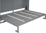 Virubi Queen Horizontal Murphy Bed Cabinet with Storage Cabinet,Wood Folding Murphy Wall Bed for Adult (Grey) Virubi
