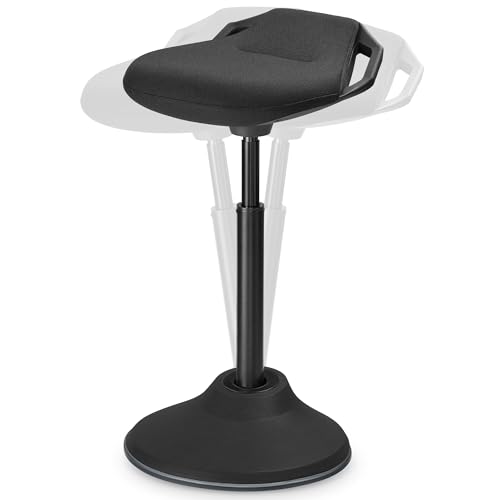 SONGMICS Ergonomic Wobble Stool, Height Adjustable Standing Desk Stool 23.6-33.3 Inches, Swivel Balance Chair with Non-Slip Base, Standing Chair, for Active Sitting, Office, Home, Ink Black UOSC02BK SONGMICS