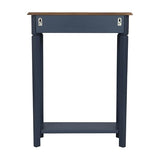 East at Main Marnie Console Table – 23.75” Wide Navy Blue Entryway Table with Storage Drawer & Shelf – Slim Accent for Hallways, Foyers, Living Rooms and Small Spaces – Handcrafted Bayur Wood East at Main