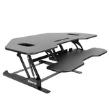 Mount-It! Corner Standing Desk Converter Height Adjustable 43” Wide Desktop, Corner Stand Up Desk with Gas Spring Lift Asssit, Stand Up Computer Workstation with Ergonomic Keyboard Tray | Black Mount-It!