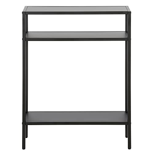 Henn&Hart 22" Wide Rectangular Console Table with Metal Shelves in Blackened Bronze, Entryway Table, Accent Table for Living Room, Hallway Henn&Hart