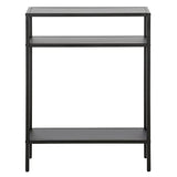 Henn&Hart 22" Wide Rectangular Console Table with Metal Shelves in Blackened Bronze, Entryway Table, Accent Table for Living Room, Hallway Henn&Hart