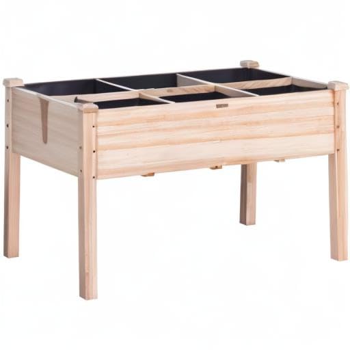 VEVOR Raised Garden Bed 48x24x30in with Sturdy Legs, High End Natural Fir Wood Planter Box Elevated Planting Stand for Backyard/Garden/Patio/Balcony w/Non -Woven Liner & 1 Set of Tool, 220lb Capacity VEVOR