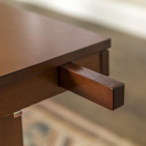 Walker Edison Rustic Farmhouse Wood Distressed Dining Room Table with Expandable Leaf Kitchen Table Set Dining Chairs, 60 Inch, 6-8 Person, Oak Brown Walker Edison