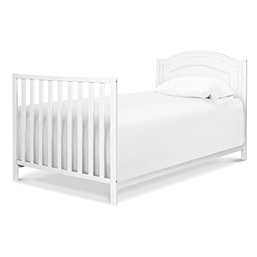 DaVinci Charlie Folding Portable 3-in-1 Convertible Mini Crib and Twin Bed in White, Removable Wheels, Greenguard Gold Certified DaVinci