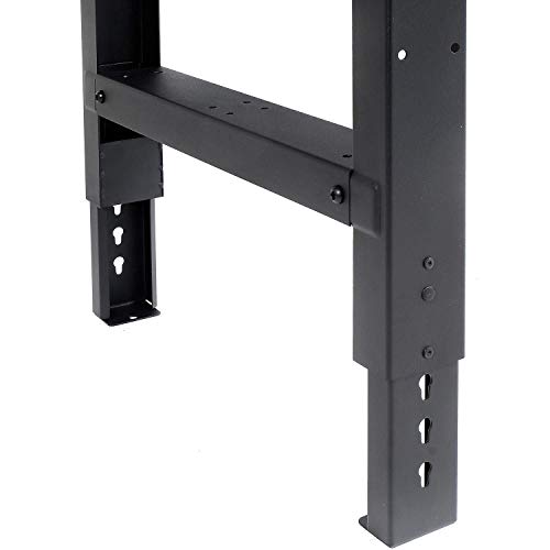 Global Industrial Adjustable Height Maple Butcher Block Square Edge Workbench, 1-3/4" Top, 60" W X 30" D, Black Global Industrial