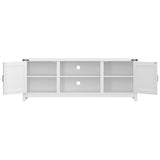 Panana Modern Farmhouse TV Stand for 65 inch TV, Entertainment Center with Storage and Open Shelves, Wood TV Stands TV Table Stand for Living Room, Bedroom (White, for 32"-65" TV) Panana
