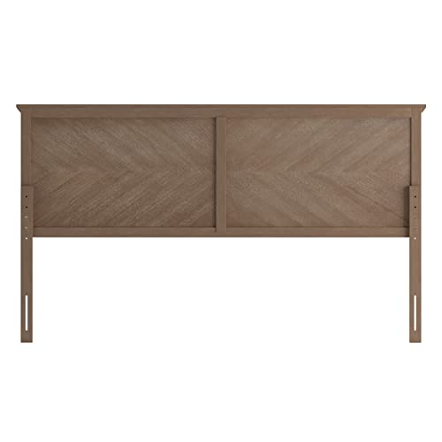 Frenti King Size Adjustable Herringbone Headboard in Light Brown by EMMA + OLIVER - WoodArtSupply