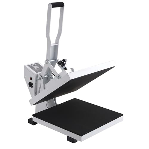 VEVOR Heat Press, 15"x15" T-Shirt Press Machine with Quick Heat-Up, Digital Power Industrial Sublimation for Vinyl Transfer, Efficient High Pressure Device, White VEVOR