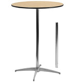 Flash Furniture Round Wood Cocktail Tables with 2 Columns, Set of 4, Natural Flash Furniture