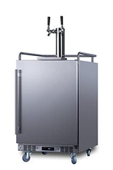 Summit SBC683OSTWIN 24" Wide Built-in or Freestanding Outdoor Beer Kegerator, Dual Tap, Weatherproof, Automatic Defrost, Digital Thermostat, Tap Cool System, Adjustable Shelves, four Casters Summit Appliance