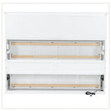 Harper & Bright Designs Twin Size Murphy Bed with Storage Drawer, Open Cabinets and Charging Station, White Harper & Bright Designs