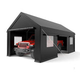AirWire Carport, 12x20 FT Heavy Duty Carport, Portable Garage with Roll-Up Windows & Side-Opening Door, Car Canopy Reinforced Four-Hole Base for Car, Truck, Boat, Motorcycle AirWire