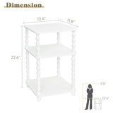 Fultyle End Table, Small Side Table with 3 Tier Open Shelf, Modern NightStand Bedside Table for Living Room, Bedroom, Office and Small Spaces (White) Fultyle