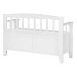 OSP Home Furnishings Metro Mission Style Wood Entry Way Bench with Storage, Sierra Snow White Finish OSP Home Furnishings