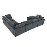 129" Oversized Modular Sectional Sofa L Shaped Modern Couch with Ottoman, Deep Seat and Wide Chaise for Living Room Merax