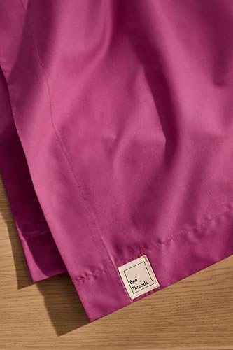 Bed Threads - Cotton Flat Sheet - Organic Cotton Percale - 200TC - Luxury Organic Bedding - Breathable & Ultra-Crisp - Single Flat Top Sheet Only - Machine Washable - Full Queen - Berry Bed Threads
