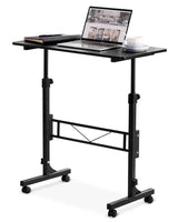 Amztabler Small Standing Desk Adjustable Height, Mobile Stand Up Desk with Wheels, 32 Inch Portable Rolling Desks for Walking Pad Treadmill Black Amztabler