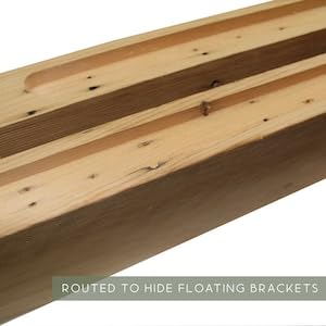 Modern Timber Craft Reclaimed Wood Fireplace Mantel Shelf | Solid Rustic American Barnwood with Floating Shelf Brackets | 2.75" Thickness | 84" L x 5" D, Oiled Modern Timber Craft