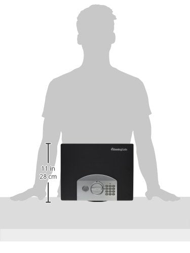 SentrySafe Portable Black Safe Box with Digital Keypad Lock, Small Steel Travel Safe with Carrying Handle for Money, Passport, 0.21 Cubic Feet, 4.4 x 13 x 10 Inches, P021E SentrySafe