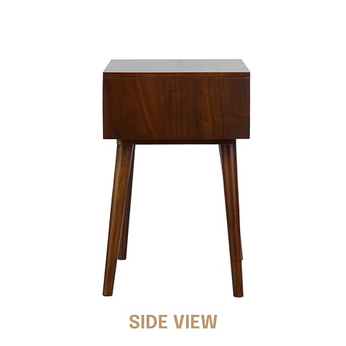 NTC Zoe Solid Wood Nightstand, Featuring Adaptable Design, 150 lbs Load Capacity, Water-Resistant, Elevate Your Space, Easy Assembly - Dark Walnut NTC