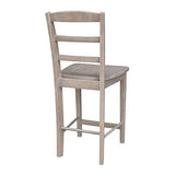 International Concepts Madrid Counterheight Stool, Washed Gray Taupe, 24" Seat Height IC International Concepts