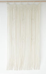 Macrame Curtain Long Cotton Window Panel Boho Curtains for Bedroom Wedding Backdrop Room Divider Doorway Closet Apartment 35''W x 70''L IOWER