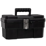 Akro-Mils 09514 ProBox 14-Inch Plastic Toolbox for Tools, Hobby or Craft Storage Toolbox with Removable Tray, 14-Inch x 8-Inch x 8-Inch, Black Akro-Mils