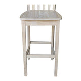 International Concepts Slat Back Stool, 30-Inch SH, Unfinished IC International Concepts