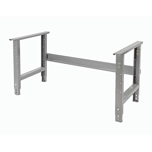 Global Industrial Adjustable Height Workbench, Maple Butcher Block Square Edge, 72" W x 30" D x 29-5/8 to 37-1/4"H, Gray - WoodArtSupply