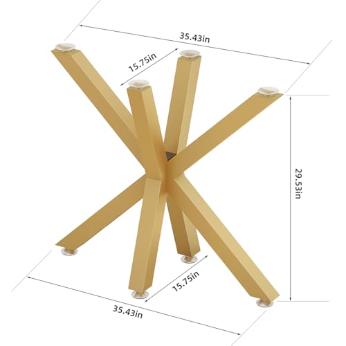 sumatos Metal Console Table Base 30 Inch, Modern Desk Legs for Marble,Glass,Wood Top, Heavy Duty Sofa Table Legs for Hallway,Entry, Living Room,Office 35" L x 16" W x 30" H (Gold) sumatos