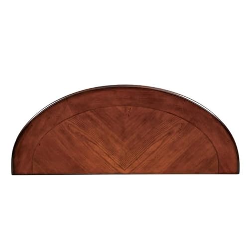 BOWERY HILL Traditional 2-Shelf Wood Console Table, 48" W x 19" D x 30" H, Brown Cherry Finish, Solid Wood and Veneer, Scrolled Metal Legs, Tempered Glass Top, Space-Saving Living Room Entryway Decor BOWERY HILL