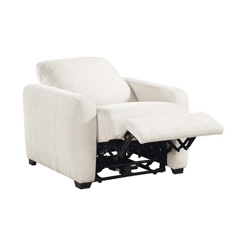 Lexicon Modern Power Recliner Chair with One-Touch Control and Charging Ports, Chenille Home Theater Seating, Wall-Hugger Reclining Chair for Living Room/Bedroom/Office, Easy Assembly, Beige