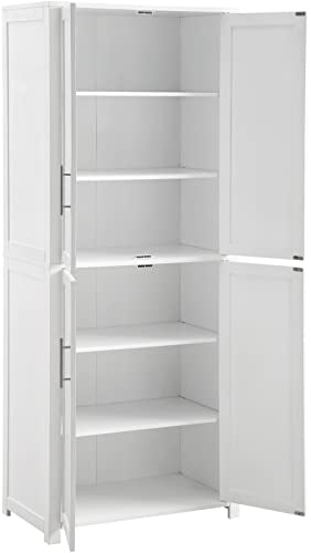 Crosley Furniture Savannah Tall Pantry, White - WoodArtSupply