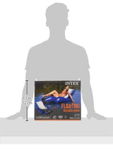 Intex Inflatable Lounge Pool Recliner Lounger Chair with Cup Holders - Heavy-Duty Float Raft for Adults, 220 Lb Capacity Large Floating Tanning Chair Intex