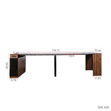 24"-118" Extendable Dining Table with Storage for 2-12 People, Modern Space-Saving Extra Long Wood Folding Table with USB & AC Outlets, Multifunctional Conference Meeting Desk, Black & Walnut DMAITH