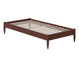 Pasadena Twin XL Wood Platform Bed Frame in Walnut - No Box Spring Needed AFI