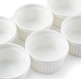 Nuwave Ceramic Ramekins 8 oz, Set of 6, Elegant Classic Style for Baking Souffles, Creme Brulées, Custards, Puddings, 4.3” Wide & 2” Tall, Microwave, Oven & Dishwasher-Safe, Ivory White (6) Nuwave